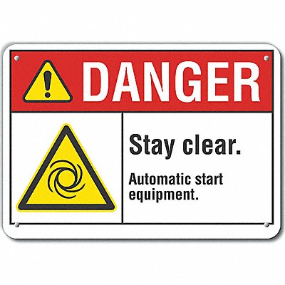 Rflct Stay Clear Dangr Sign 10x14in Alum