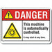 Rflct Mach Operation Danger Sign 7x10in