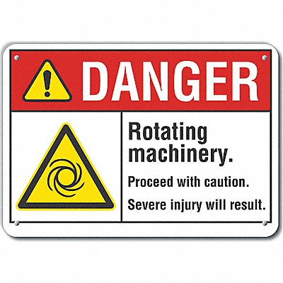 Rotating Mach Danger Sign 10x14in Plastc