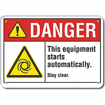 Machine Operation Danger Sign 7x10in