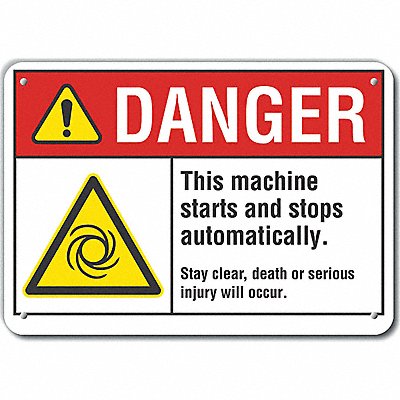 Rflctv Mach Operation DangerSign 10x14in