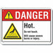 Rflct Hot Surface Danger Sign 10x14in