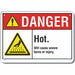 Rflct Hot Surface Danger Sign 7x10in