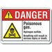 Poisonous Gas Danger Sign 10x14in Plastc
