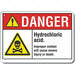 Aluminum HCL Acid Danger Sign 10x14in