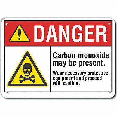 Carbon Monoxide Danger Sign 10inx14in