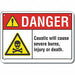 Rflct Caustic Danger Sign 10x14in Alum