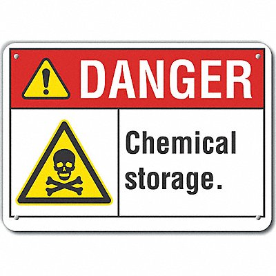 Rflct Chemicals Danger Sign 10x14in Alum