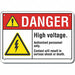 Alum High Voltage Danger Sign 7x10in