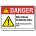 Hzrdous Mtrl Danger Sign 10x14in Plastic