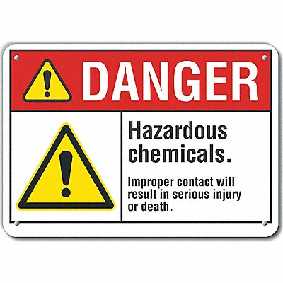 Rflct Hzrdous Chem Danger Sign 7x10in