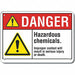 Hzrdous Chemicals Danger Sign 10x14in