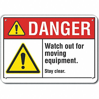 Danger Sign 7 in x 10 in Aluminum