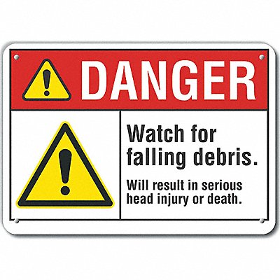 Rflctv Construct Area DangerSign 10x14in