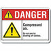 Alum Compressed Air Danger Sign 10x14in