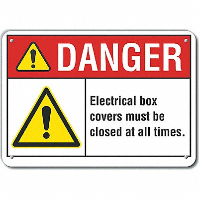 Alum Electrcal Panel Danger Sign 10x14in