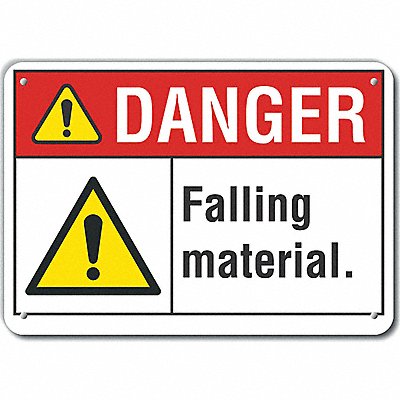 Falling Material Dangr Sign 10x14in Alum