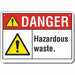Hazardous Waste Danger Sign 7x10in Plstc