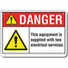 Alum Electrcl Hazard Danger Sign 7x10in