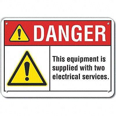 Plastic Electr Hzrd Danger Sign 10x14in