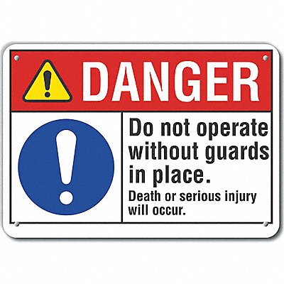 Alum Machine Guards Danger Sign 7x10in