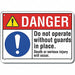 Alum Machine Guards Danger Sign 7x10in