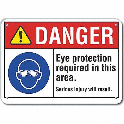 Alum Eye Danger Sign 7x10in Alum