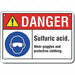 Alum Sulfuric Acid Danger Sign 7x10in