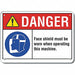 Rflctv Face Mask Dangr Sign 10x14in Alum