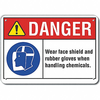 Rflctv Eye Hand Danger Sign 10x14in Alum