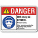 Rflct H2S Poison Gas Dangr Sign 10x14in