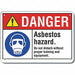 Rflct Asbestos Danger Sign 7x10in Alum