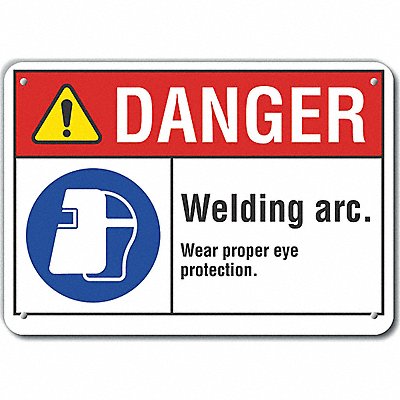 Alum Eye Danger Sign 10x14in Alum