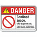 Rflct Confined Space Danger Sign 7x10in