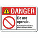 Alum Mach Operation Danger Sign 7x10in