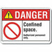 Rflct Confined Space Danger Sign 7x10in