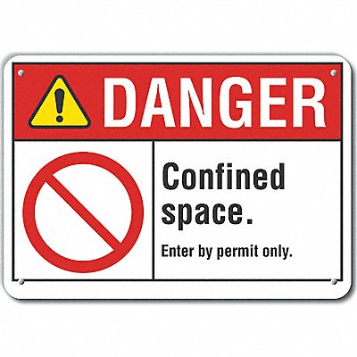 Rflctv Confined Space DangerSign 10x14in