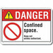 Confined Space Danger Sign 10x14in Alum