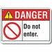 Exit  Entrance Danger Sign 10x14in Alum