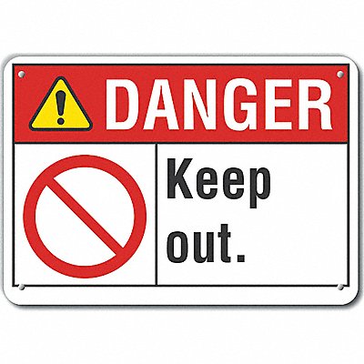 Keep Out Danger Sign 7x10in Plastic