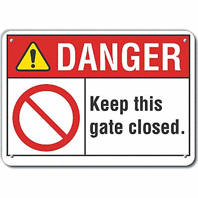 Alum Gate Operation Danger Sign 10x14in