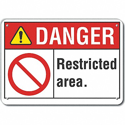 Alum Restricted Area Danger Sign 10x14in