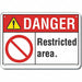 Alum Restricted Area Danger Sign 10x14in