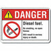 Rflctv Diesel Danger Sign 10inx14in Alum