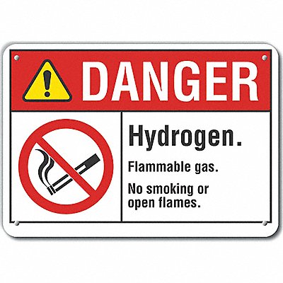 No Smoking Danger Sign 7x10in Plastic