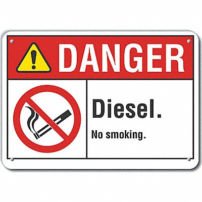 Alum Diesel Danger Sign 7x10in Alum