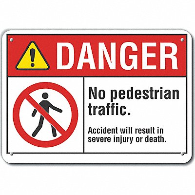 Pedestrian Traffic Danger Sign 10x14in