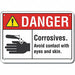 Rflct Corrosive Mtrl Danger Sign 7x10in