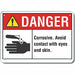 Rflctv Corrosive Mtrl Dangr Sign 10x14in