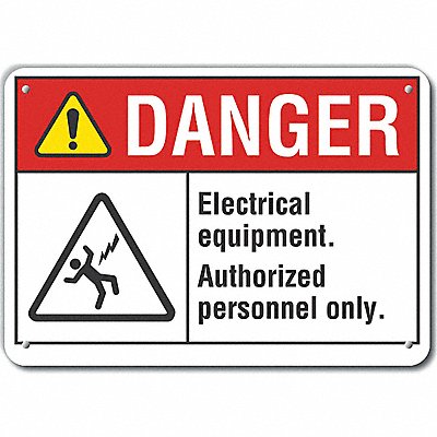 Alum Elect Equipment Danger Sign 10x14in